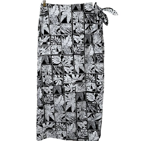 Vintage Talbots Long Skirt Size 10 Cotton Black White Coverup Midi Maxi NWT - Picture 1 of 10